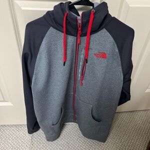 The North Face Gray and Red Hoodie